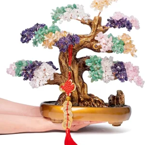 Natural Chakra Gemstone Crystal Bonsai Tree of Life