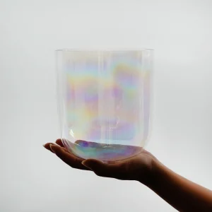 5.25Inch-6inch  Chakra Clear Cosmic Light Crystal Singing Bowl with Free Mallet & O-ring are Included