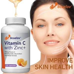Vitamin C & Zinc Supplement, Excellent Source of Key Immune Health Nutrients- 120 Capsules