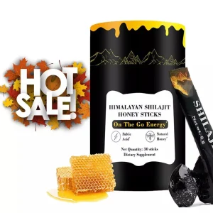 Shilajit Honey Sticks - 30 Himalayan Shilajit Honey Sticks for Energy, Cognitive